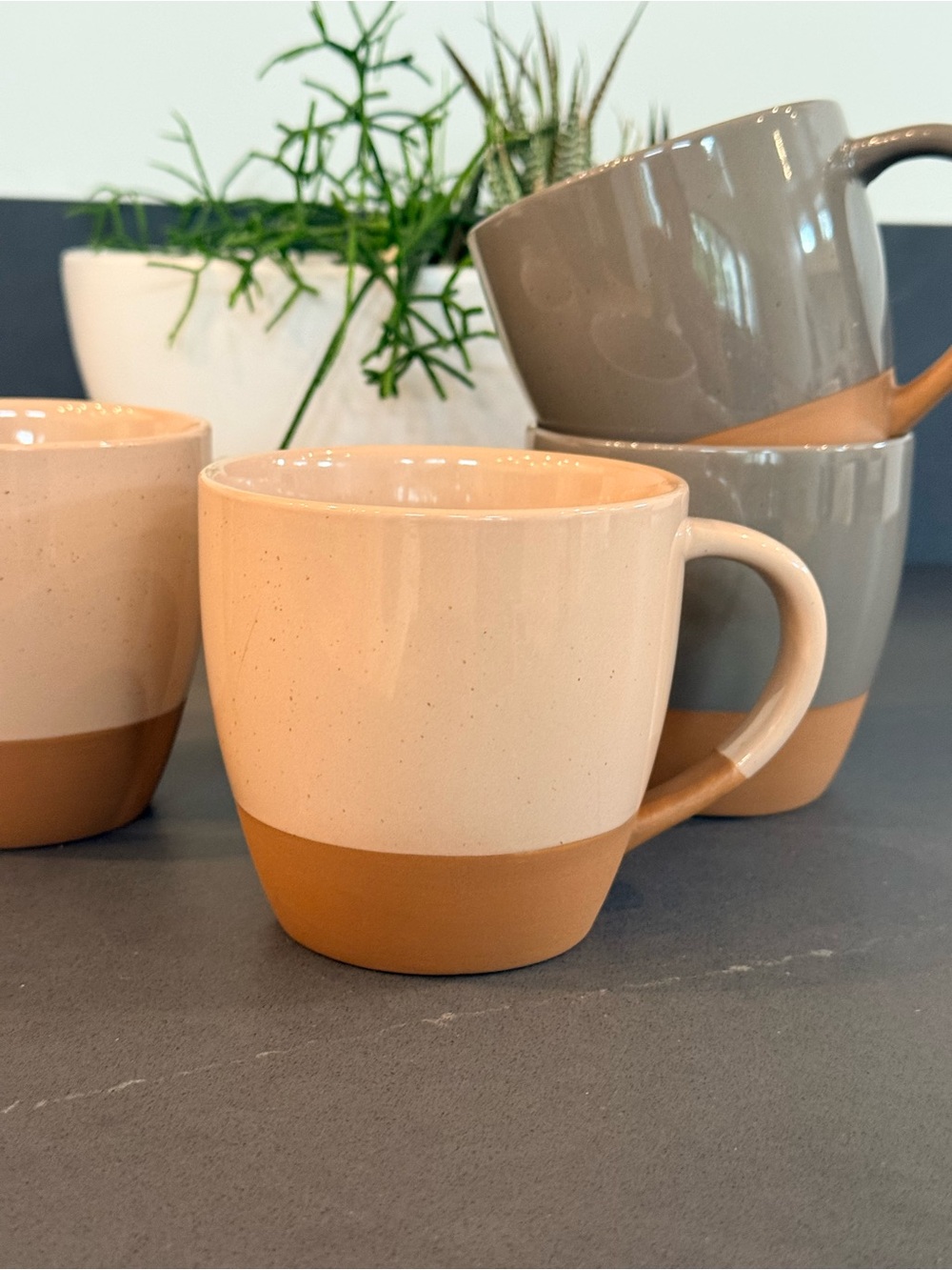 Speckled pottery coffee mugs 16oz - Picture 3 of 5